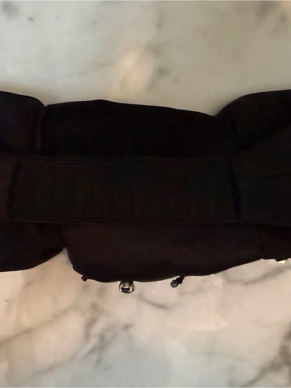 Prada Black Satin Knotted Headband with Crystal Beads and Elastic Back